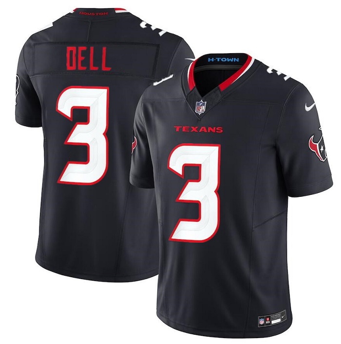 Men's Houston Texans #3 Tank Dell Navy 2024 Vapor F.U.S.E. Limited Football Stitched Jersey